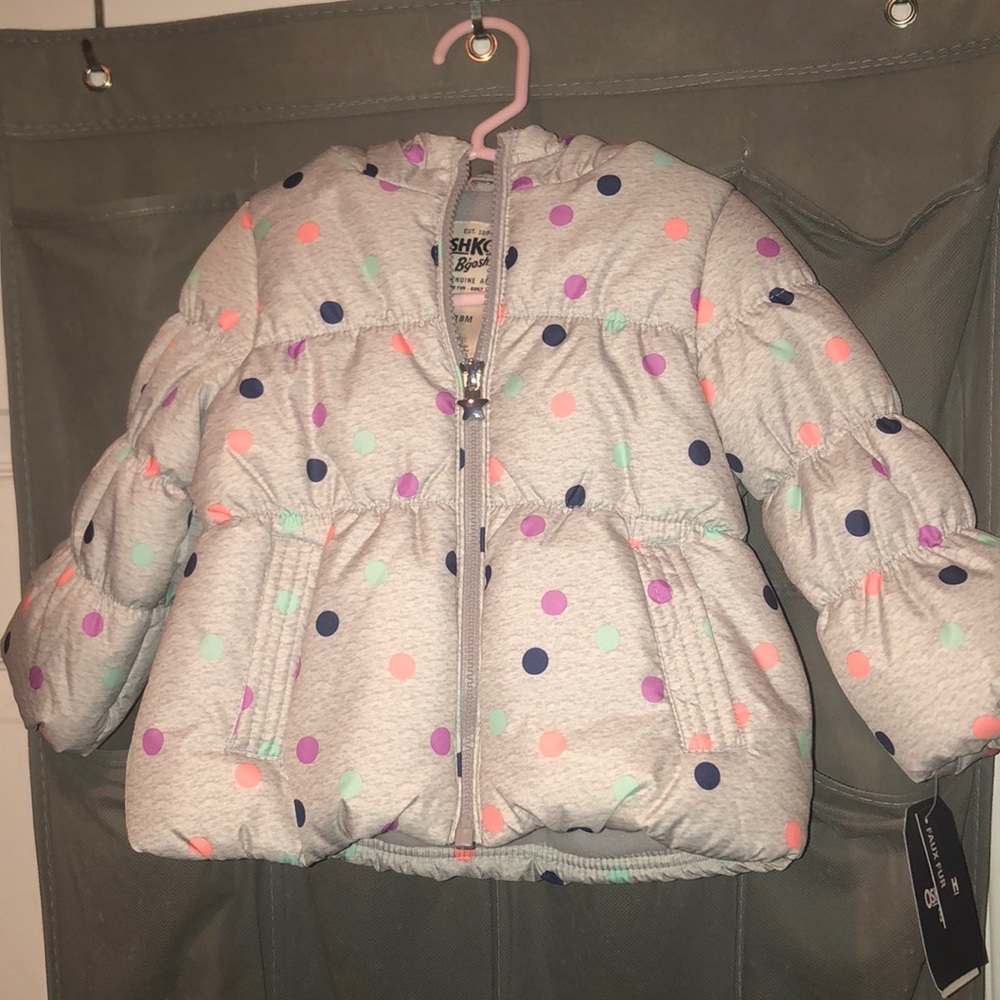 OshKosh B’Gosh toddler polka dotted winter coat